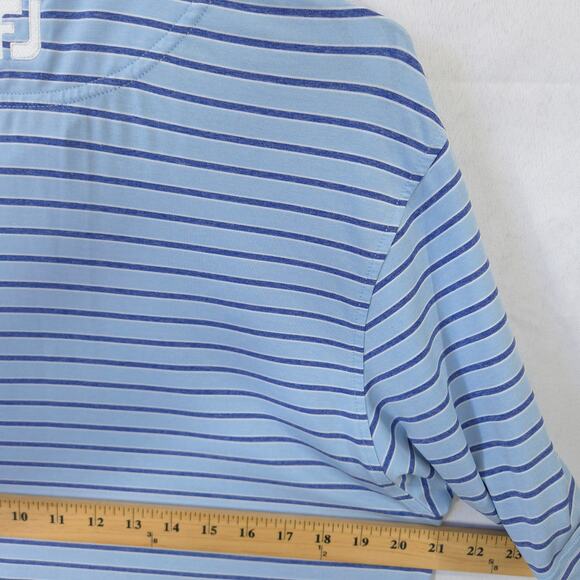 FootJoy Polo Mens S Blue Striped Performance Golf Short Sleeve Club Embroidered - Picture 5 of 8